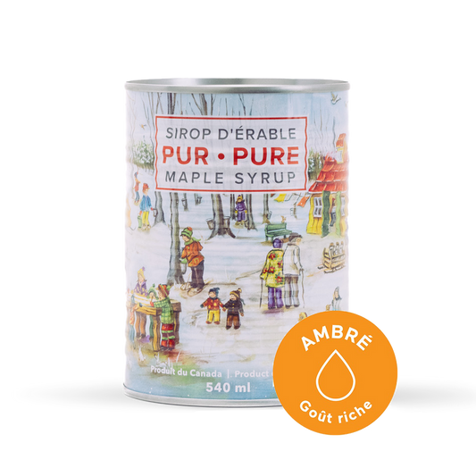 LA CANNE DE SIROP D'ÉRABLE PUR (AMBRÉ)